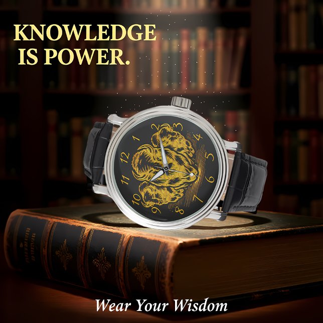 Guld Bison Stampede i en Vild Prairie Setting Armbandsur (Skapare uppladdad)