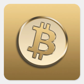 Guld Bitcoin-klistermärke Fyrkantigt Klistermärke
