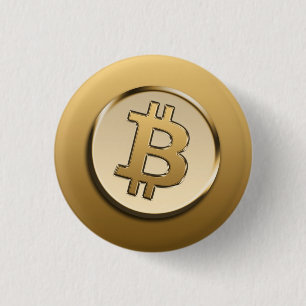 Guld Bitcoin-märke Knapp