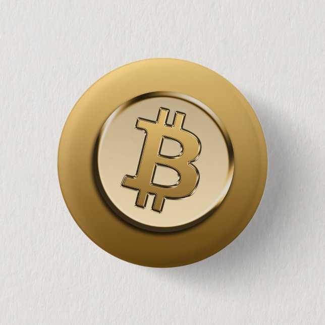Guld Bitcoin-märke Knapp (Framsida)