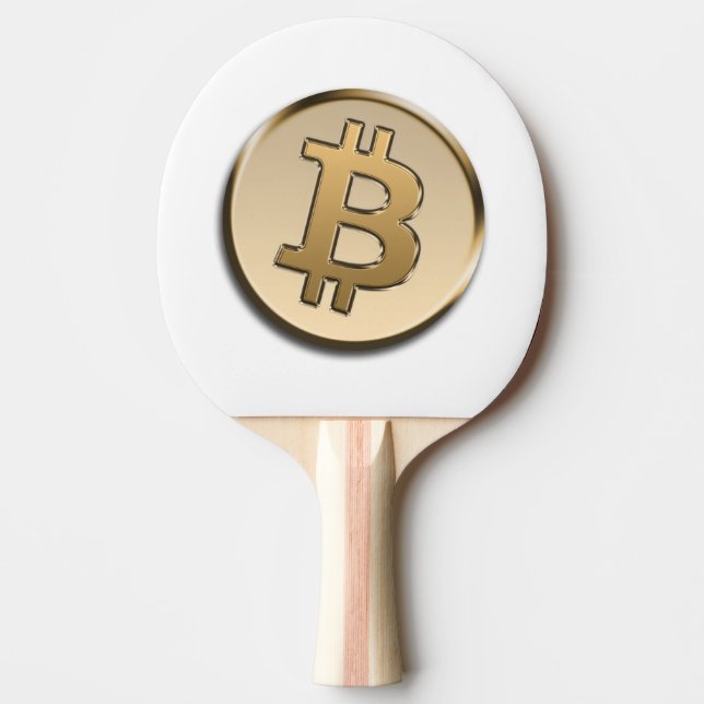 Guld Bitcoin Ping Pong Paddle Pingisracket (Framsidan)