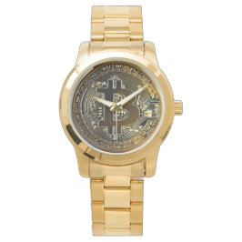 Guld Bitcoin Watch for Man Armbandsur