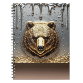 Guld Björn Relief Med Metall Dropp Effekt 🐻 Anteckningsbok