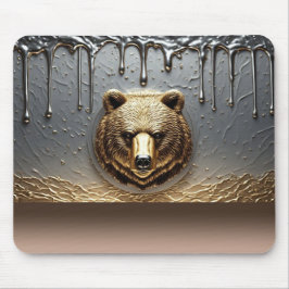 Guld Björn Relief Med Metall Dropp Effekt 🐻 Musmatta