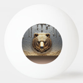Guld Björn Relief Med Metall Dropp Effekt 🐻 Pingisboll