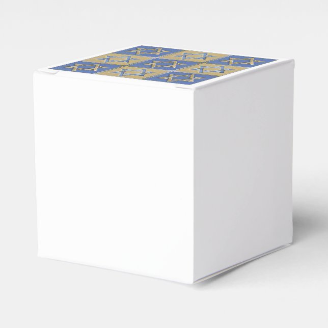 Guld Blå Davidsstjärna Konstpaneler Presentaskar (Framsidan Sidan)