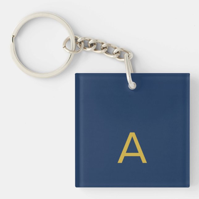 Guld & Blå Färg Monogram Professionell Initial  (Framsidan)
