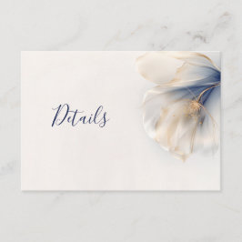 Guld Blå Rökig Drömmig Blomma Bröllop Tilläggskort