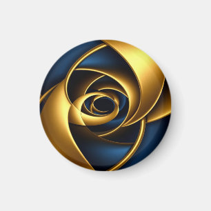 guld blå spiral abstrakt virvelmönster lyx ge magnet