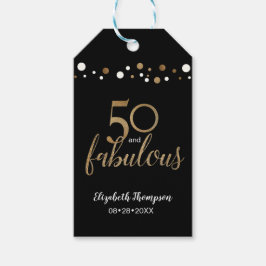 Guld Black 50 och fantastisk Födelsedagsfest Presentetikett