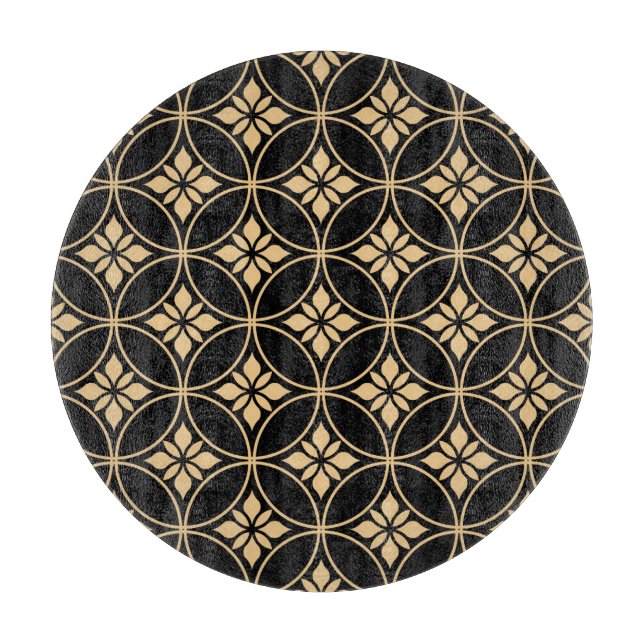 Guld & Black: Abstrakt Blommigt Vintage (Framsidan)