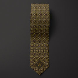 Guld & Black Arabesque Monogram Slips