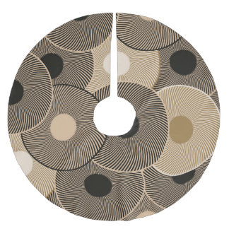 Guld Black Arc Hjul: Abstrakt Julgransmatta Borstad Polyester