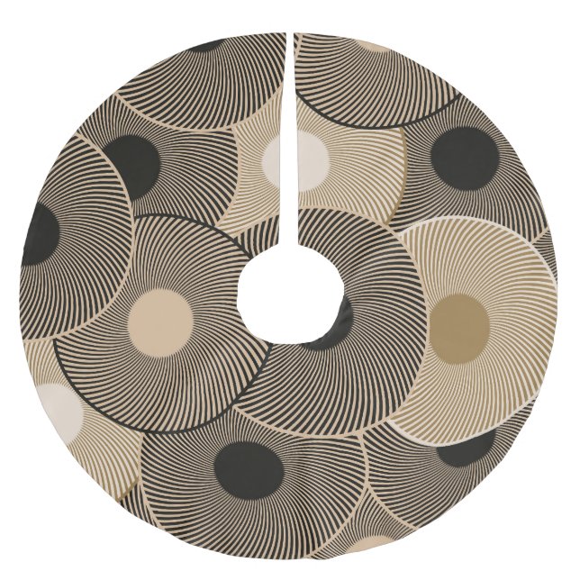 Guld Black Arc Hjul: Abstrakt Julgransmatta Borstad Polyester (Framsidan)