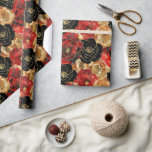 Guld Black Blommigt Party Möhippa Presentpapper<br><div class="desc">Guld svarta Blommigt Party Möhippa eller födelsedag</div>