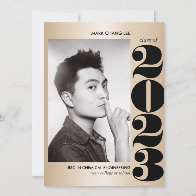 GULD | BLACK BOLD COLLEGE PHOTO STUDENTEN KORT (Framsida)