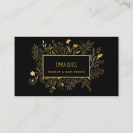 Guld Black Botanic Beauty Salon Hair Möte B Visitkort