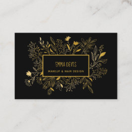Guld Black Botanic Beauty Salon Hair Möte Visitkort