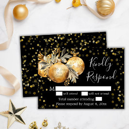 Guld Black Bröllop OSA Card Tack Kort