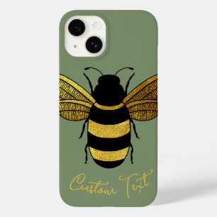 GULD BLACK BUMBLEBEE CALLIGRAPHY TEXT SHINY BEE