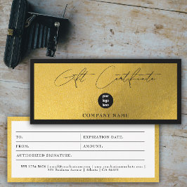 Guld Black Business Logotyp Gift Certificate Vouch