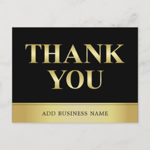 Guld Black Business TACK med fantastisk Elegant Vykort