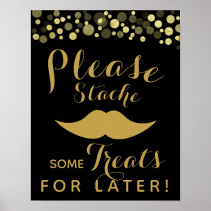 GULD & BLACK candy pub, Söt pub, PARTY SIGn Poster