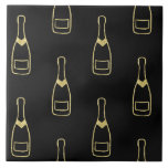 Guld Black Champagne Flaskor Kakelplatta<br><div class="desc">Guld Black Champagne Flaskor</div>