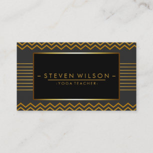 Guld Black Chevron Yoga Holistic Massage Visitkort