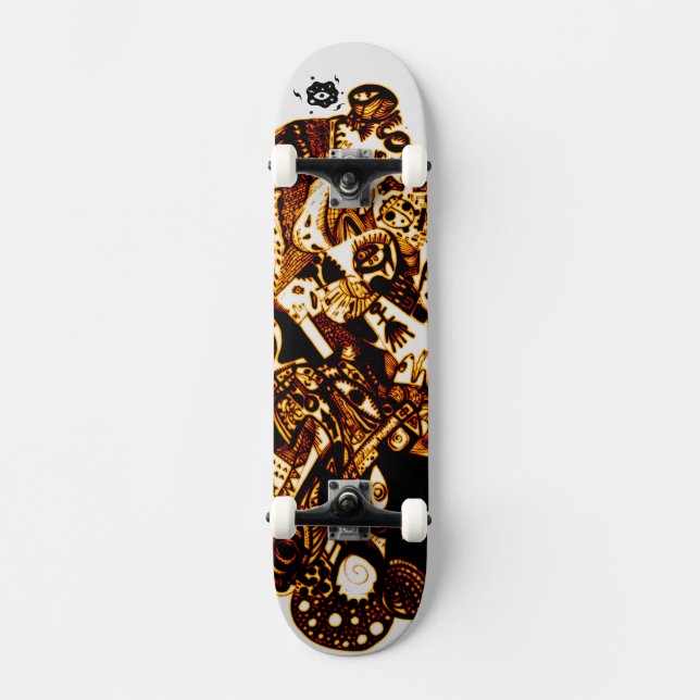 Guld Black Coola Mini Skateboard Bräda 18,5 Cm (Framsida)