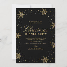 Guld & Black | Den moderna Chicens julmiddag Party Inbjudningar