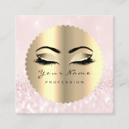 Guld Black Diamond Makeup Artist Lash Rosa Fyrkantigt Visitkort