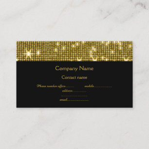 GULD BLACK DISCO THEME GNISTRA AFFÄRSKORT VISITKORT