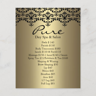 Guld & Black Elegant Damask Flyer