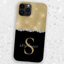 Guld Black Elegant Diamonds Monogram Luxury Anpass
