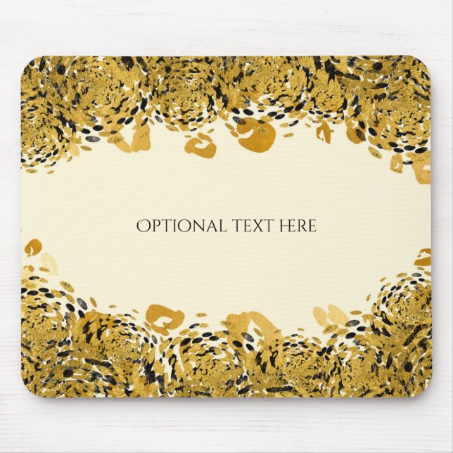 Guld & Black Exotic Jungle Cheetah Elegant Cream Musmatta (Framsidan)