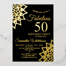 Guld Black Fabulous 50 Birthday Foil Call