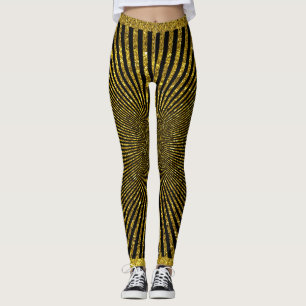Guld Black Fashionable Trendig Leggings