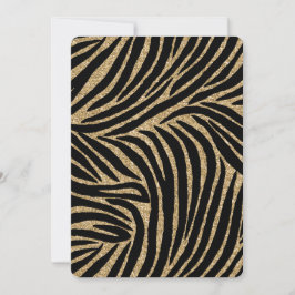 Guld black Faux Glitter Zebra Sweet sixteen Inbjudningar