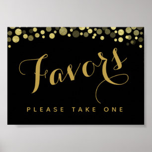 Guld & Black Favors party eller bröllop Poster