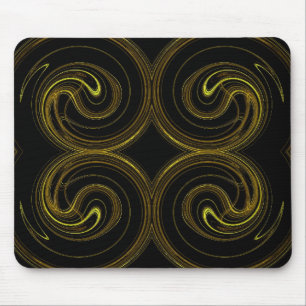 Guld & Black Fractal Mousepad Musmatta