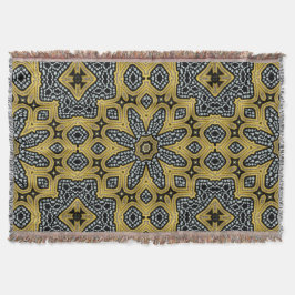 Guld Black Geogems Arabesque Woven Throw Blanket Filt