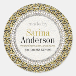 Guld Black Geometric Mönster tillverkad av etikett