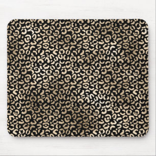 Guld Black Glam Leopard Skriv ut Musmatta