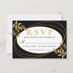 Guld Black Glitter Birthday Firation OSA Kort