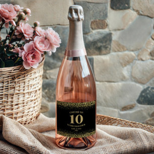 Guld Black Glitter Cheers för tio år sedan