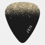Guld Black Glitter Girly Monogram Initialer Plektrum<br><div class="desc">Svarta och Guld Gnistra Glitter Brushed Metall Monogram Namn Gitarr Plektrum. Det gör perfekten söt 16-årsjubileum,  bröllop,  möhippa,  årsdag,  babydusch eller bachelorette-fest för någon som glam lyxen och chic stilar i kärlek.</div>