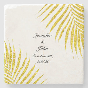 Guld Black Glittery Bröllop Gift Favor Handflatan Stenunderlägg