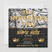 Guld Black Graffiti Krona Notorious TWO Birthday