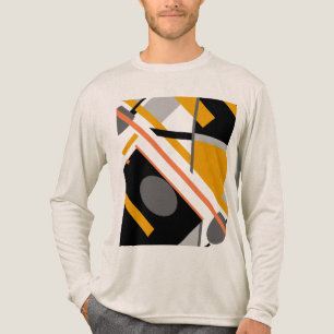 Guld Black Grått Diagonal Geometric Art Design T Shirt